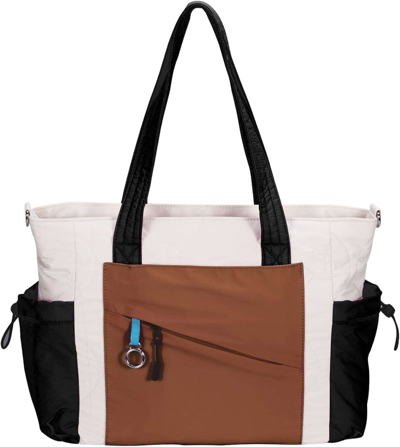 HUGOOME Tote Bag for Women,Puffer Tote Bag with Strap Quilted Nurse Teacher Work Bags Pockets Travel Shoulder Handbag