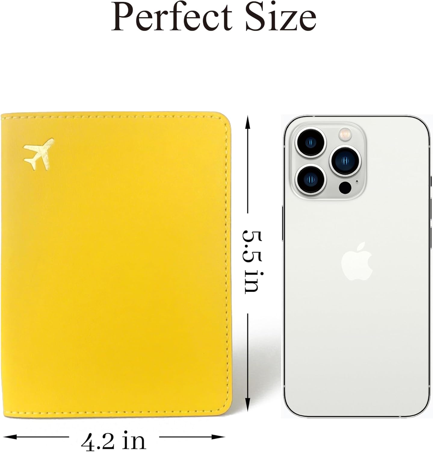 PU Leather Passport Holder Covers Case, Waterproof Rfid Blocking Travel Wallet Passport Holder(Lemon Yellow)