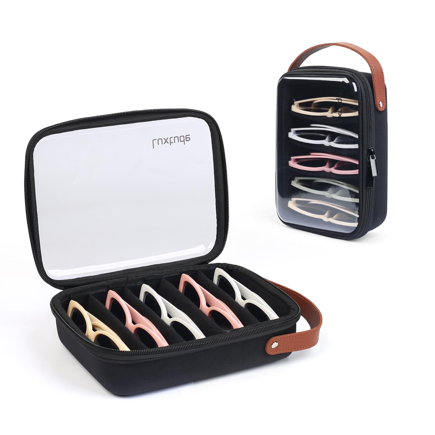 Luxtude Travel Sunglasses Organizer Case, Clear Sunglasses Travel Case