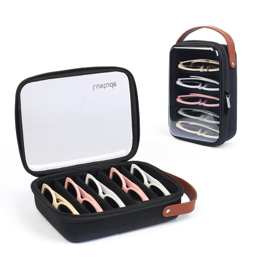 Luxtude Travel Sunglasses Organizer Case, Clear Sunglasses Travel Case