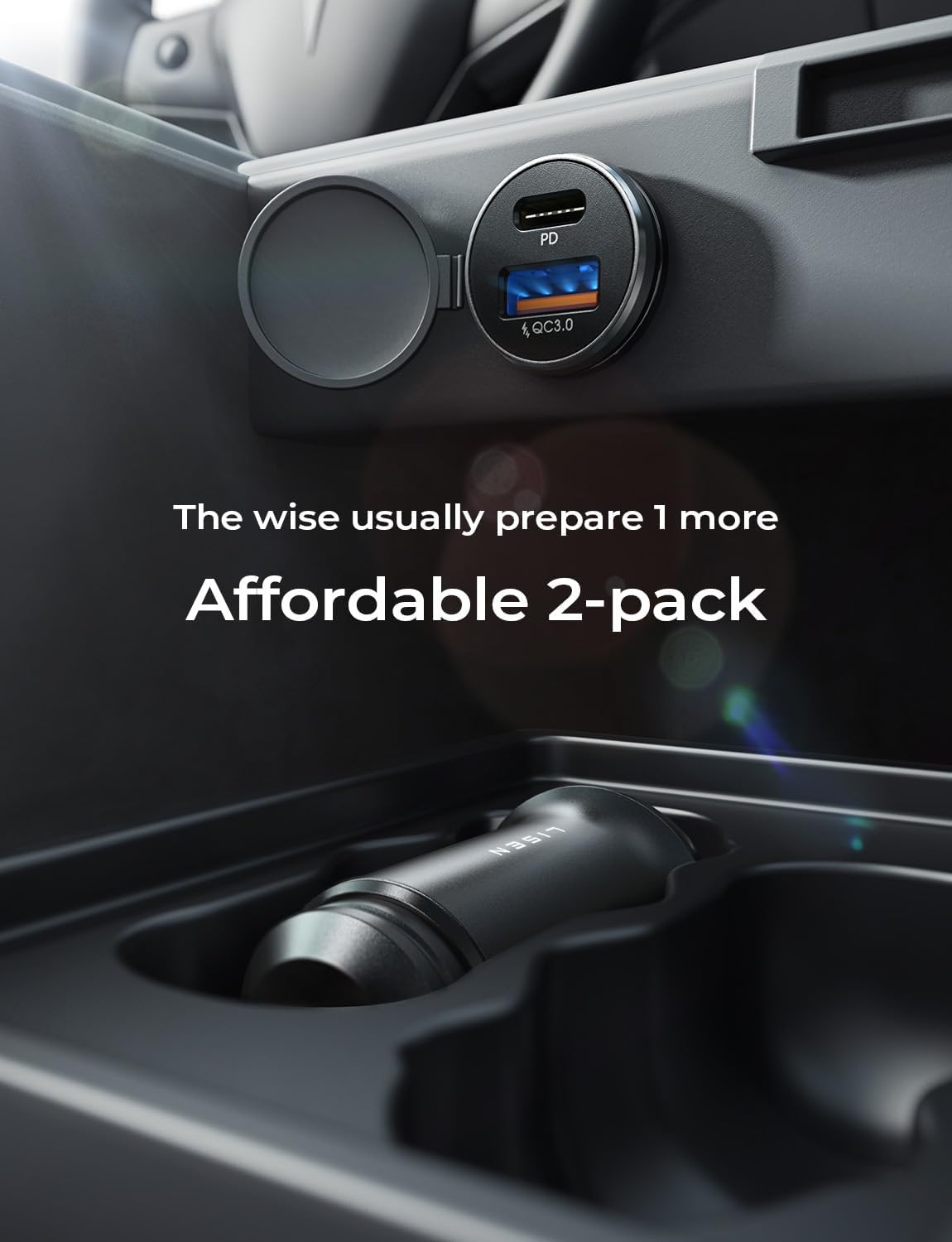 LISEN 54W Car Phone Charger USB C, Cigarette Lighter Adapter, Car Accessories for iPhone, USB C Car Charger Adapter USBC Type C 12v, Fit for iPhone 16, 15, 14, 13 Samsung Google iPad Android, Orange