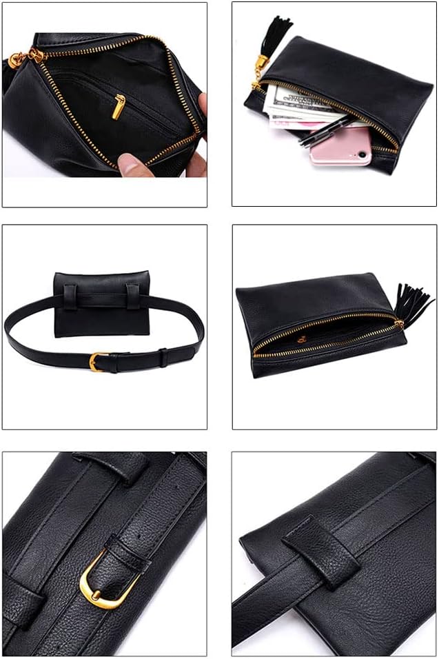 Goclothod Faux Leather Fanny Pack Women Waist Bag Small Purse Belt Bum Bag