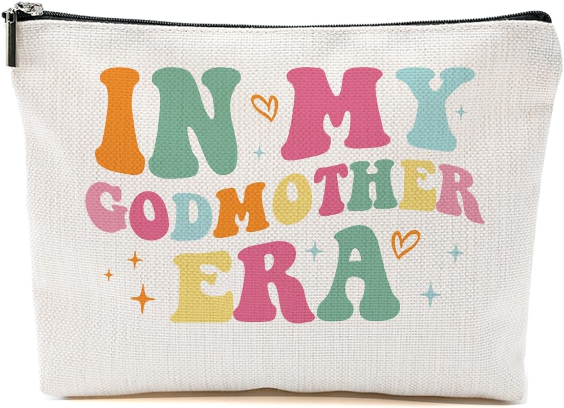 Godmother Gift Makeup Bag Godmother Gifts Cosmetic Bag, God Mother Gifts for Women Mothers Day Christmas Birthday, Accessories Toiletry Zipper Bags, Organizer, Cosmetic Pouch