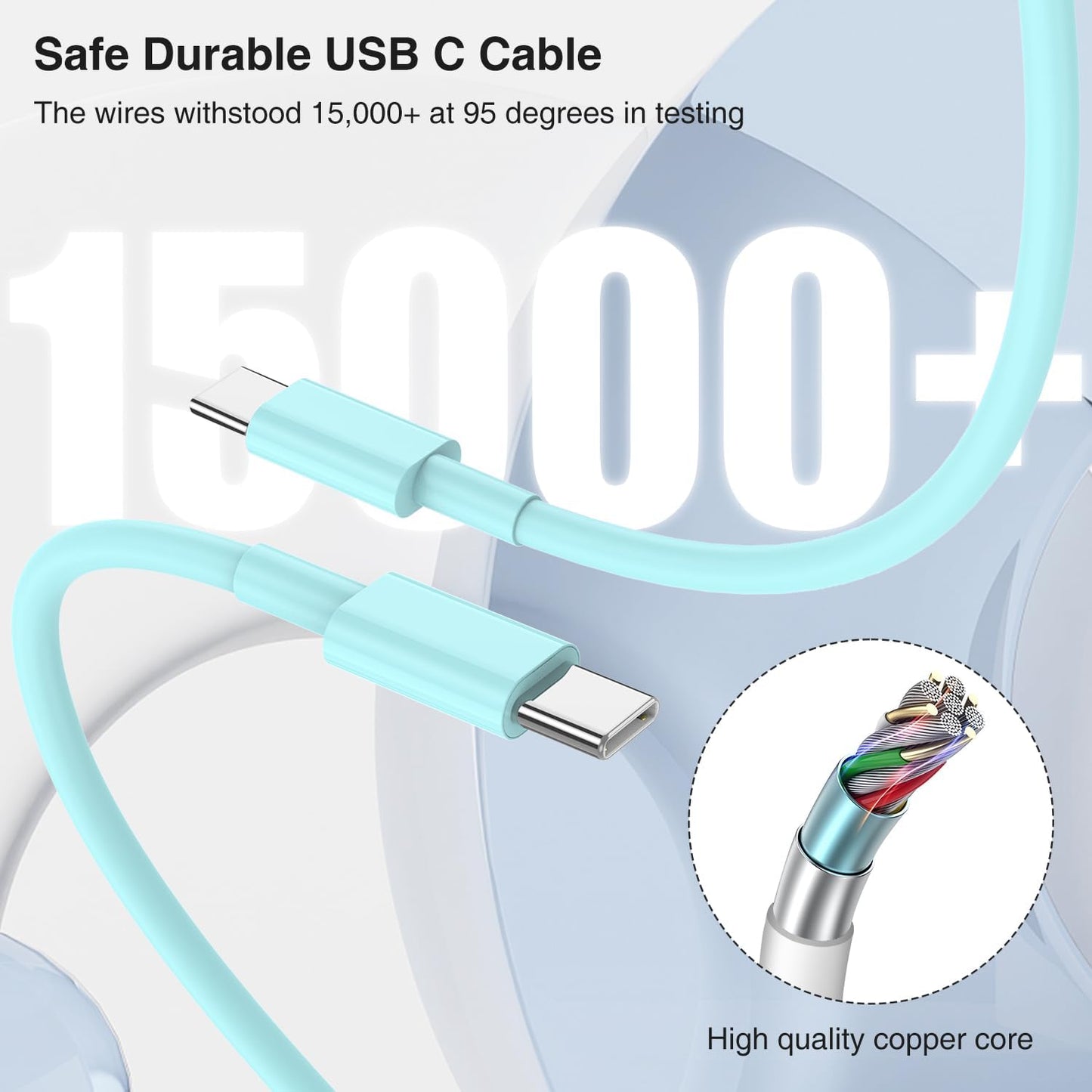 iPhone 16 15 Fast Charger 10ft, USB C Charging Block and Long Type C to C Cable Cord, Wall Plug Power Adapter Cube Brick for Apple 16 Pro Max/16 Pro/15 Plus/15 Pro Max/iPad 12.9/11 inch/Air/Mini-Green