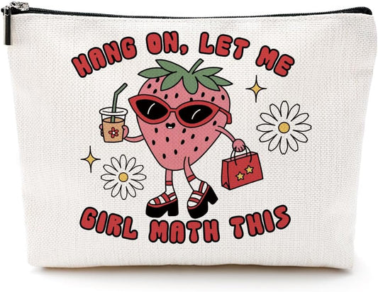Inspirational Gifts for Women Strawberry Gifts Makeup Bag Mental Health Positive Affirmation Gifts for Therapist Tutor Her Psychologist Self Care Toiletry Bag Zipper Pouch Christmas Birthday