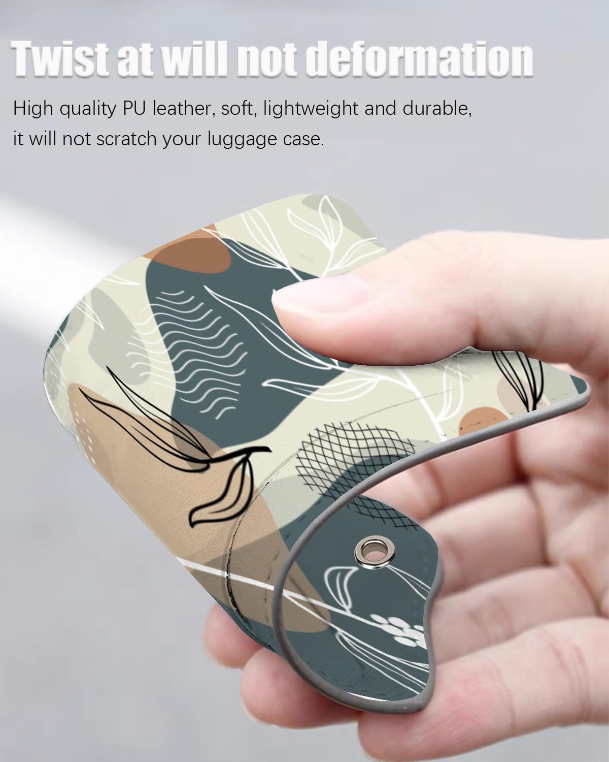 2 Pack Luggage Tags for Suitcase, Leather Suitcase Tags Cruise Ship with Privacy Cover and Double Metal Loop for Women Men Girls Boys Travel Baggage Bag Backpack Tags，Boho Leaves