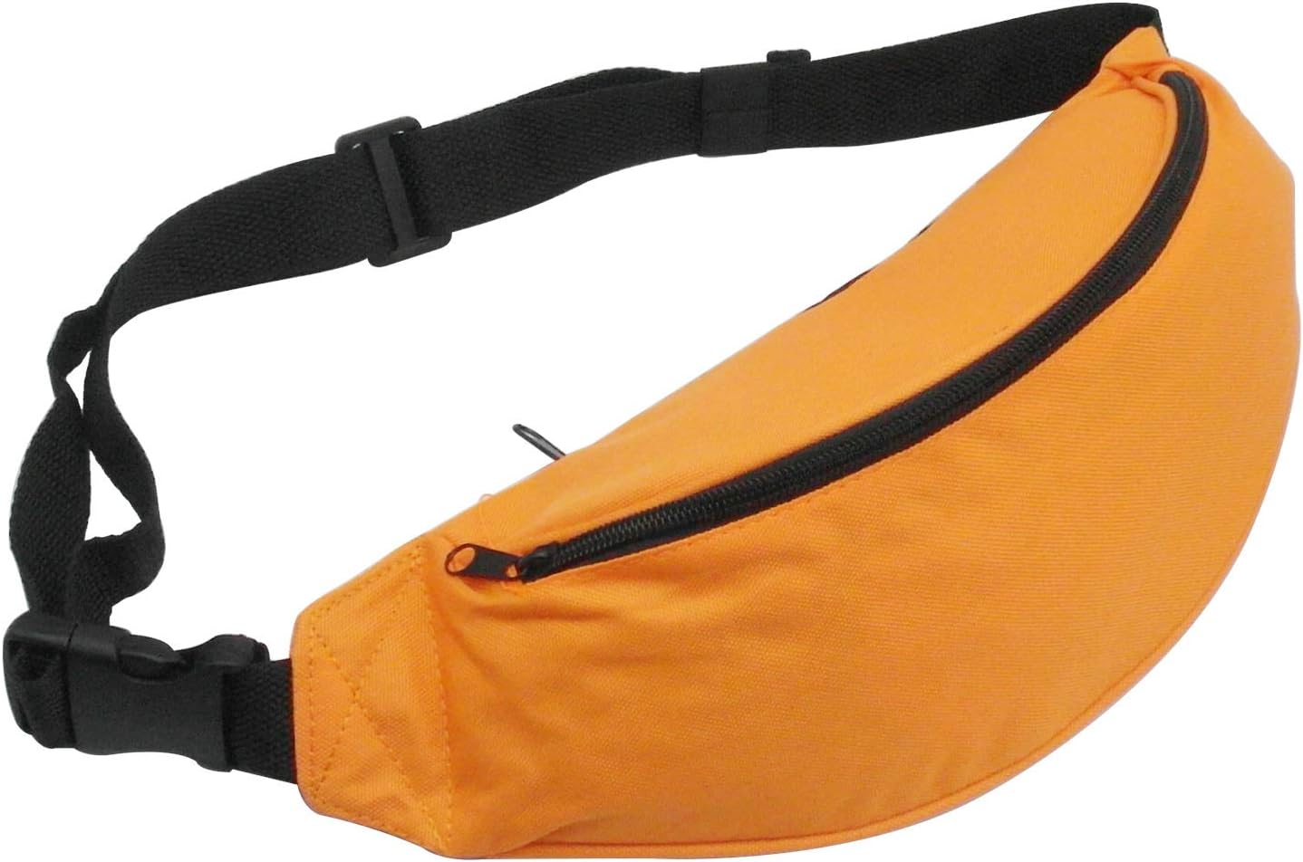 Unisex Men Women Fashion Sporty Multi-purpose 2-Zipper Waist Belt Bag Fanny Pack Adjustable Strap for Sport Hiking Traveling Passport Wallet (Orange)