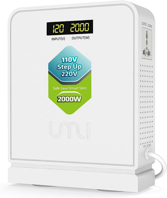 UMI 2000W Step Up Voltage 110v to 220v Converter, Voltage Converter 110v to 220v for Large Capacity Device Up to 4000W, Step Up Converter 110v to 220v with Pure Copper Coils- Transformer 110v to 220v
