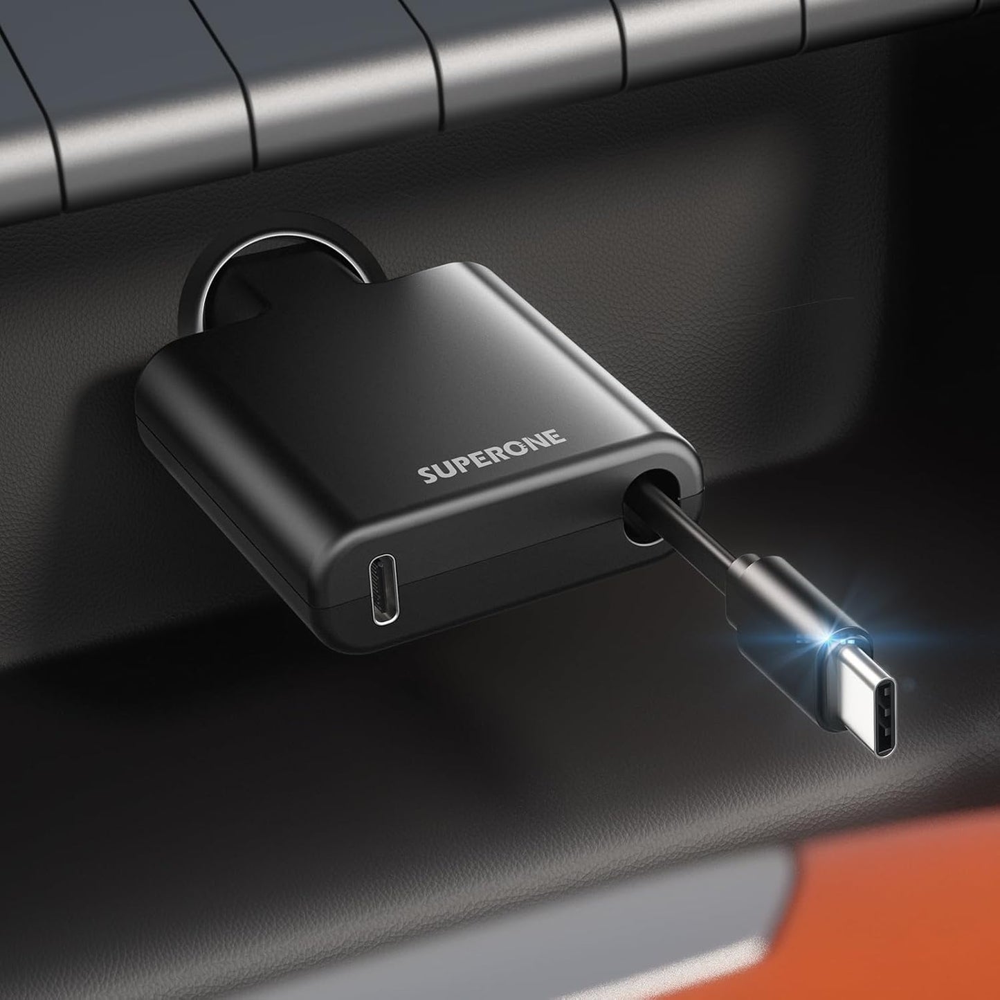 [Ultra Slim] SUPERONE iPhone 17/16/15 Retractable Car Charger USB C Fast Charging, Super Fast Type C Car Charger for iPhone 15/16/17,iPad,Samsung (USB C Cable)