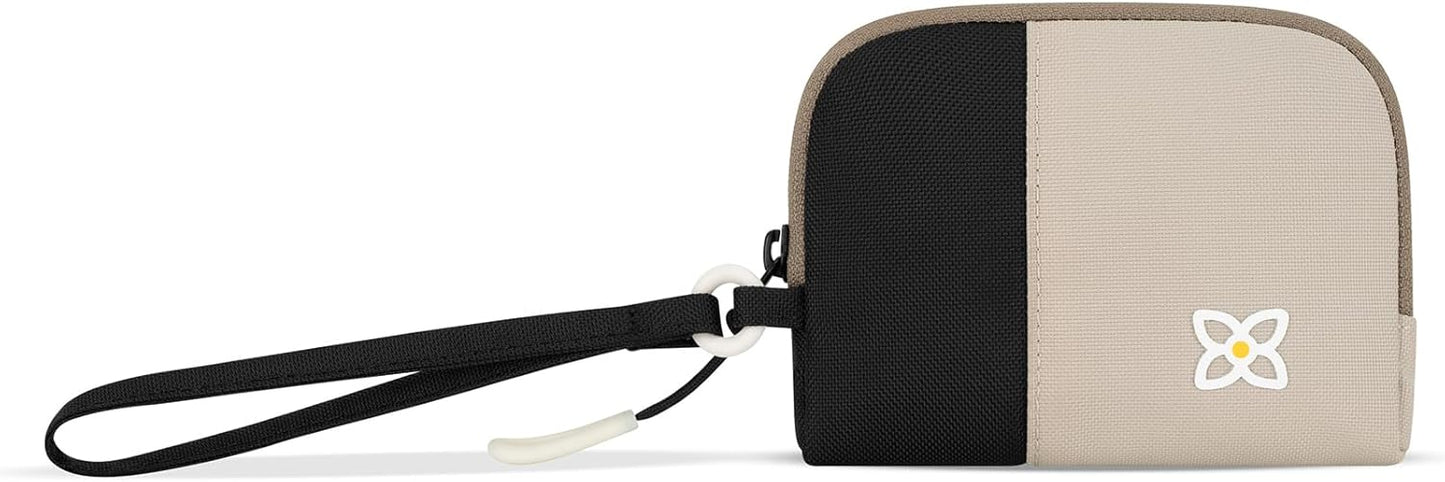 Sherpani Jolie, Lightweight Travel Pouch, Cosmetic Bag, Recycled Wristlet Bag, Toiletry Bag for Women (Con Leche, Small)