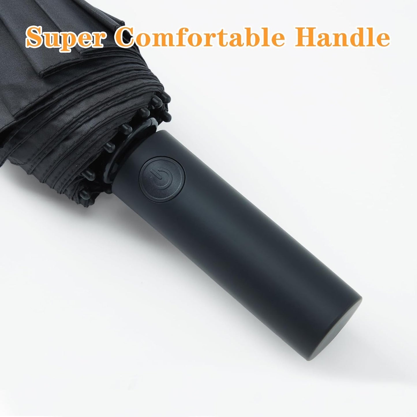 Large Double-Ribs Umbrella Automatic Folding Umbrella for Women Men, Travel, UPF 50+ UV Protection,46-Inch, 12 Ribs, Light Green