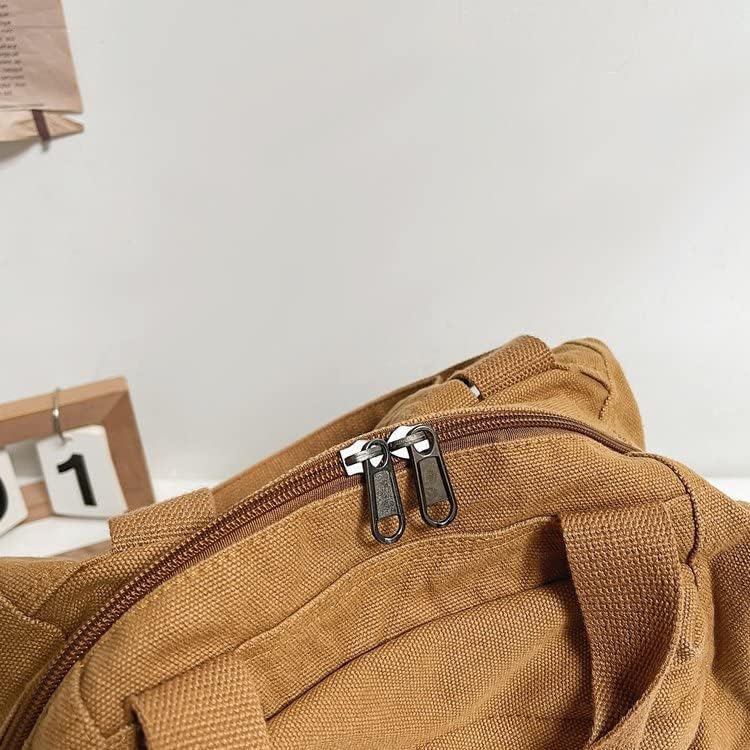 Small Boho Canvas Backpack for Women Vintage Style Outdoor Travel Bag Casual Daypack Grunge Aesthetic Hippie Y2K Backpack (Black,One Size)