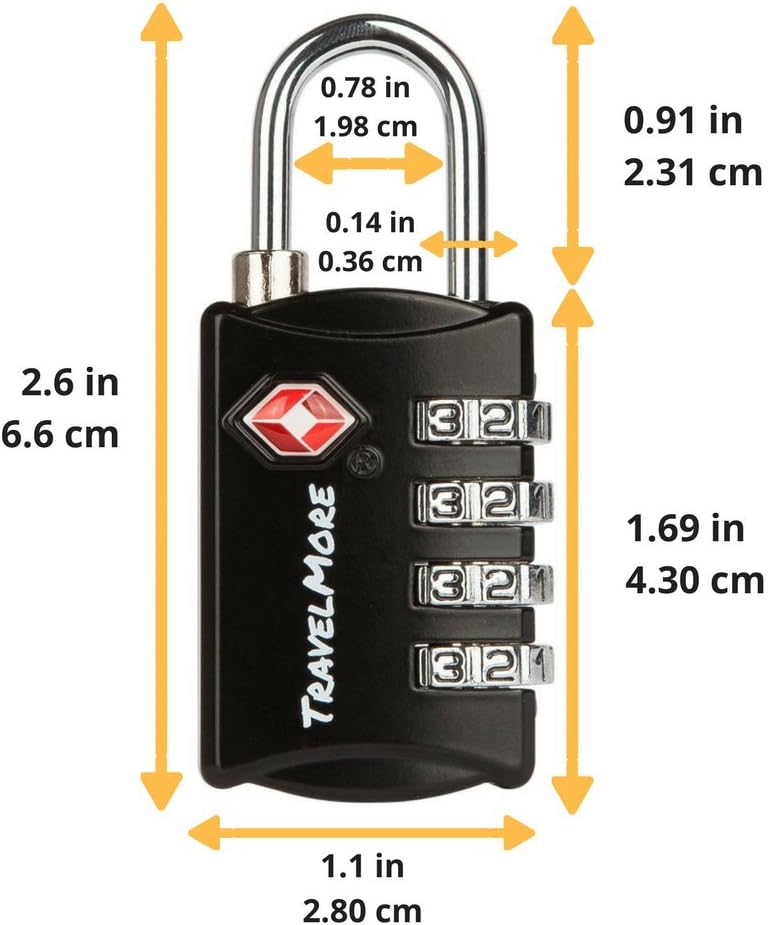 5 Pack TSA Luggage Locks with 4 Digit Combination – Heavy Duty Set Your Own Padlocks for Travel