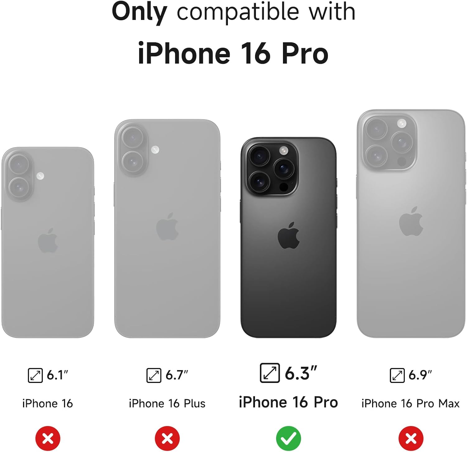 SURITCH for iPhone 16 Pro Case with Slide Camera Cover and Adjustable Kickstand, Compatible with