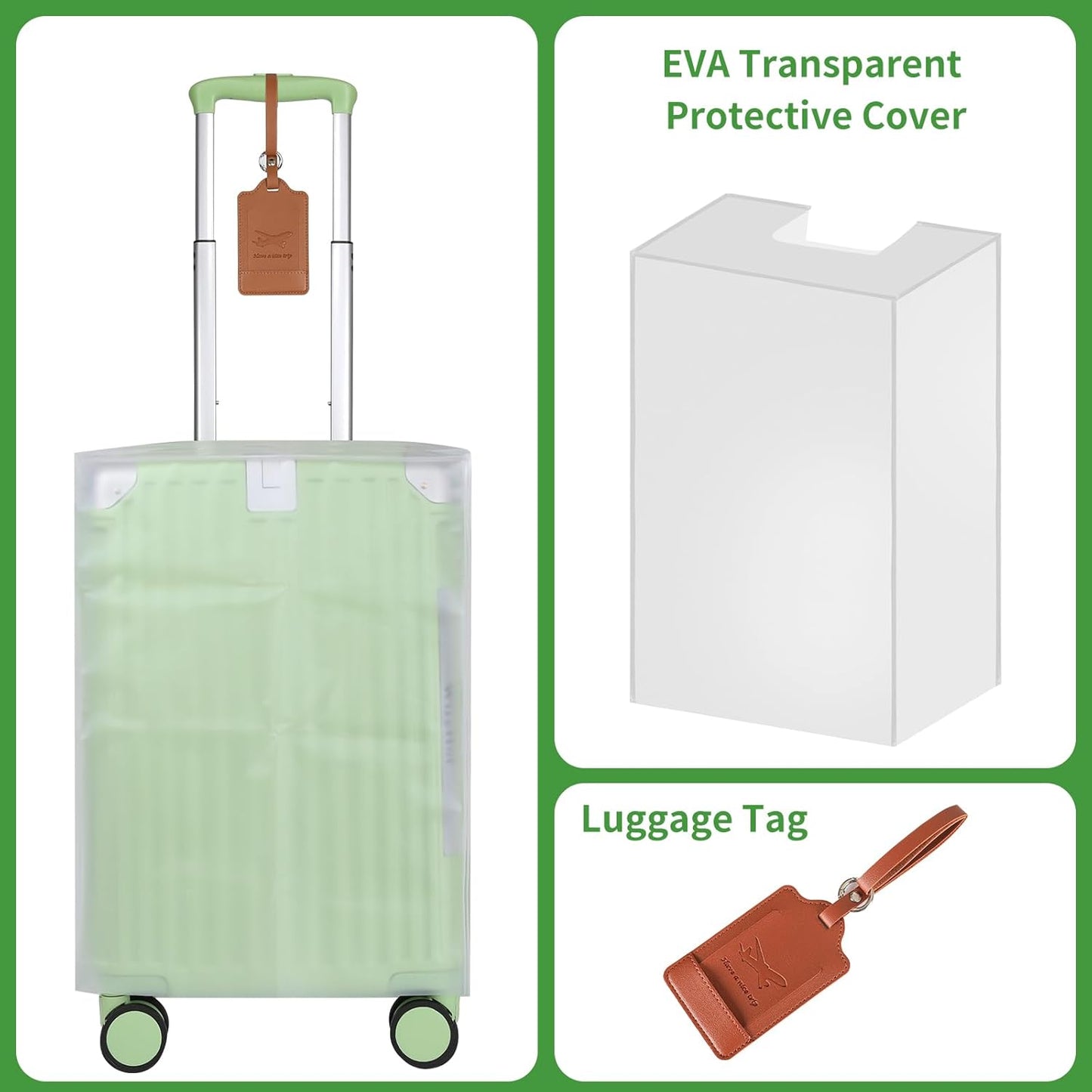 22x14x9 Airline Approved Vintage Style Carry On Luggage with Backpack Sets, ABS+PC Hardshell Small 20 inch Retro Suitcase with Protective Cover & Luggage Tag (Avocado Green, 20in/BP/TB)