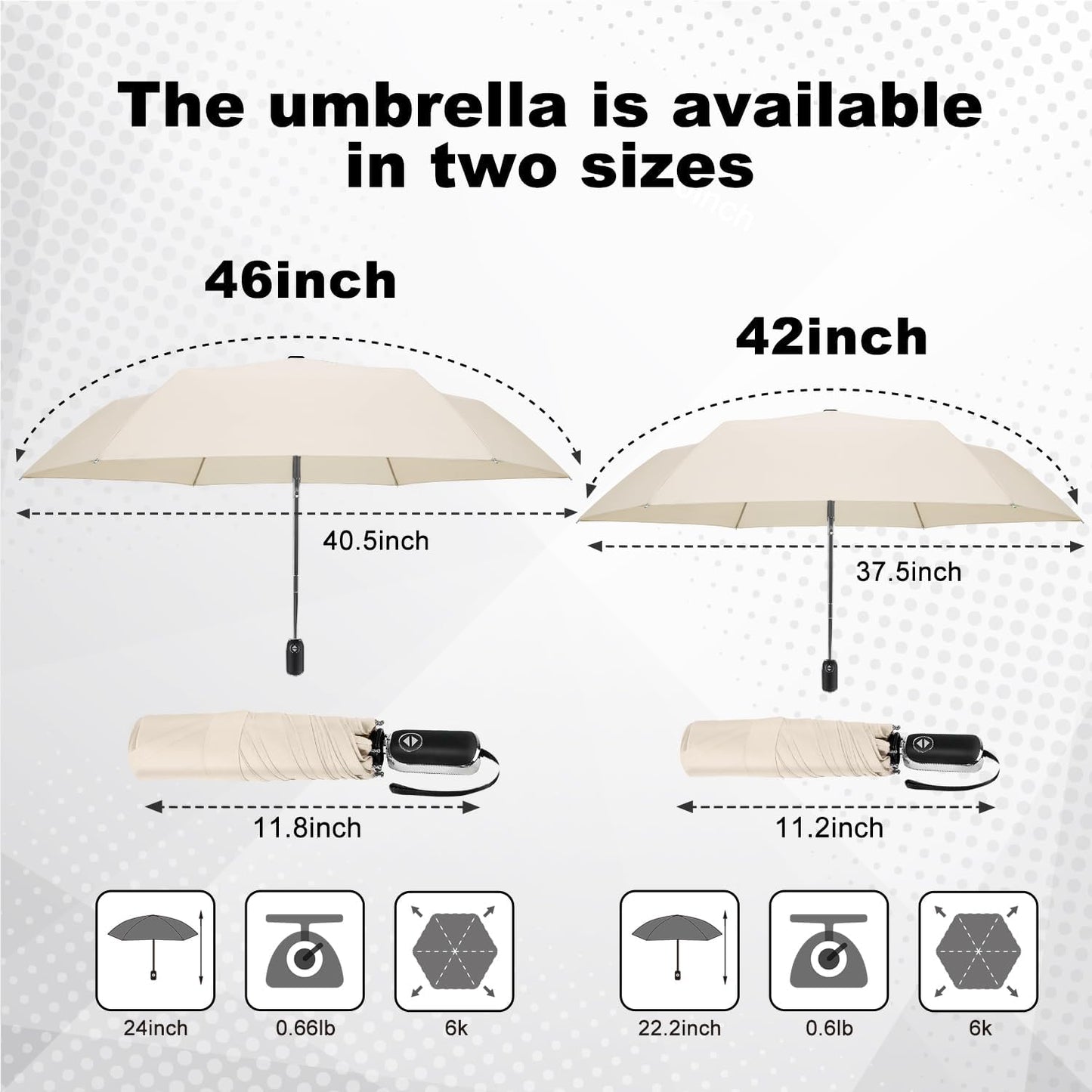 Lejorain Mini Umbrella for Travel Automatic - Folding Compact Flat Umbrella Lightweight Strong Portable Umbrellas for Rain Adults