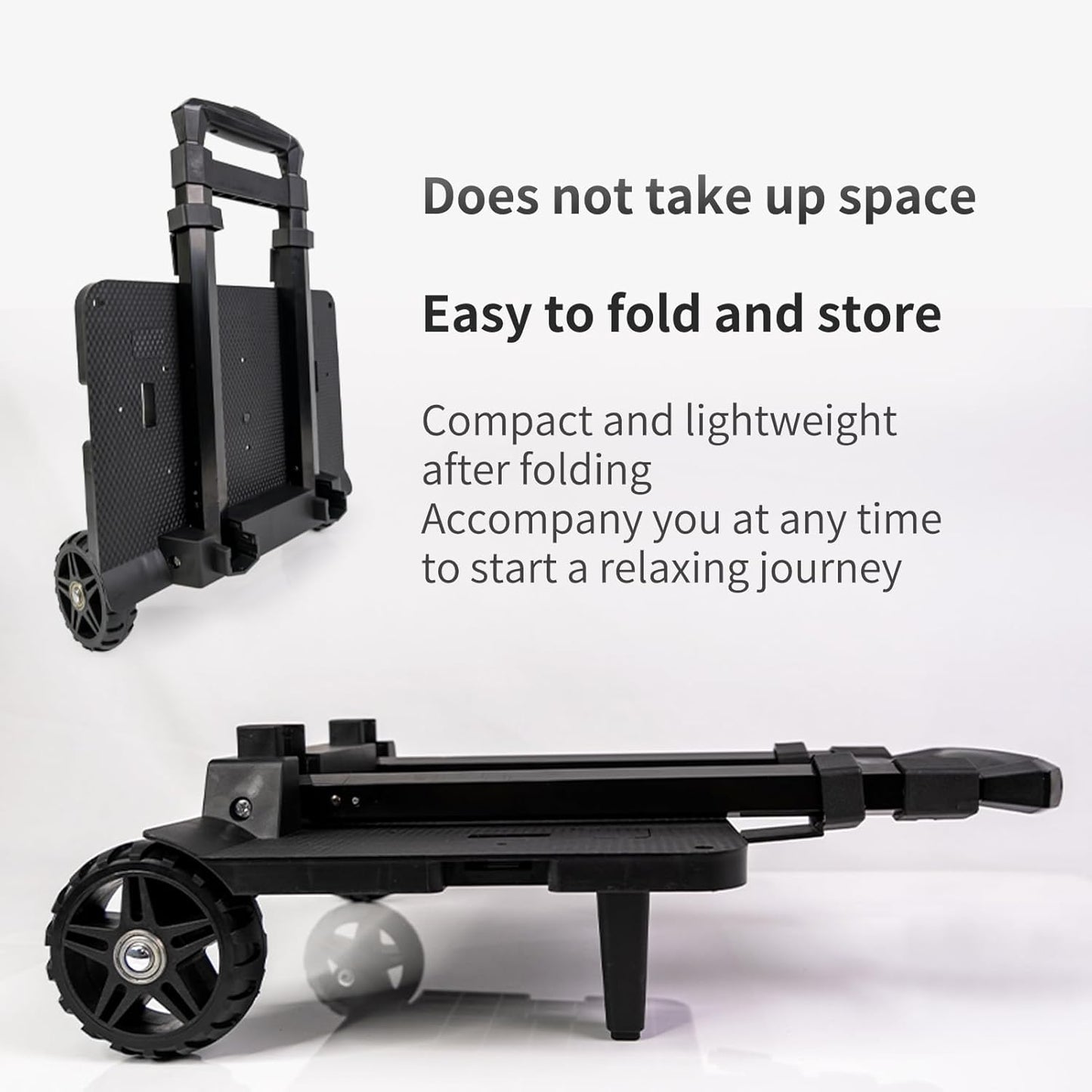 Backpack Cart with Elastic Ropes, Aluminium Alloy Folding Trolley for Luggage, Laptops, Camping Gear, Grocery Bags & More-Lightweight & Portable Hand Truck