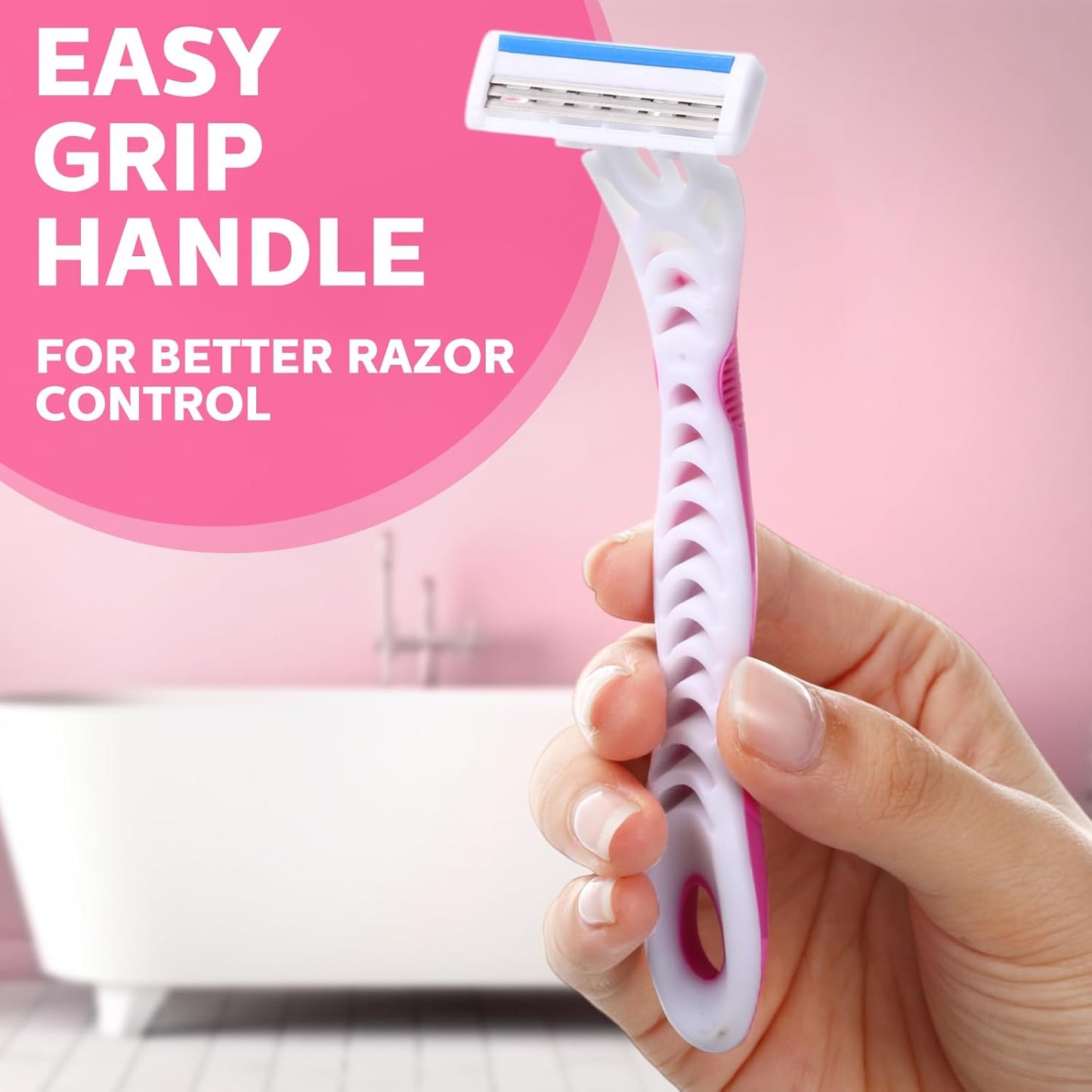 72 Count Women's Disposable Razors Blades Bulk 3 Blade Razors for Women Disposable Head Razor Sensitive Skin Razor Comfortable Shave for Bathing Hotel Travel
