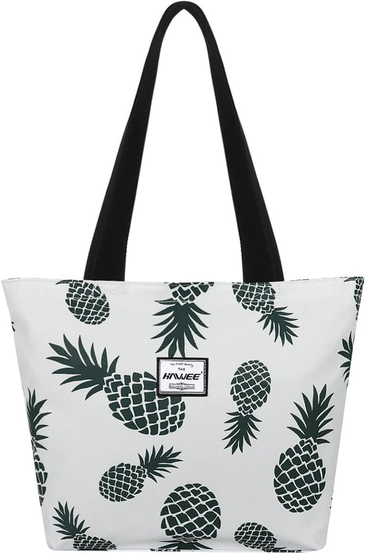 Tote Bag with Zipper for Women Inside Mesh Pocket Heavy Duty Casual Anti-water Cloth Travel Shoulder Handbag