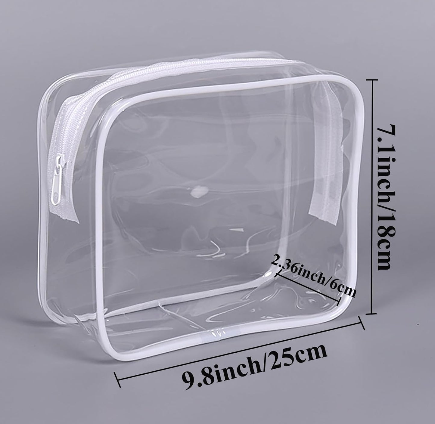 20 Pack Clear Cosmetics Bags for Women Men Waterproof Toiletry Bags PVC Makeup Bags Organizer Case with Zipper for Travel Bathroom (20 White(Large))