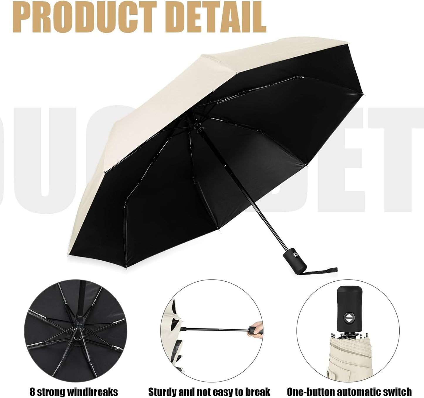 Jexine 6 Pcs Travel Compact Umbrella Automatic Open Close Windproof Small Light Backpack Purse Car Portable Collapsible Umbrella for Rain, Men Women