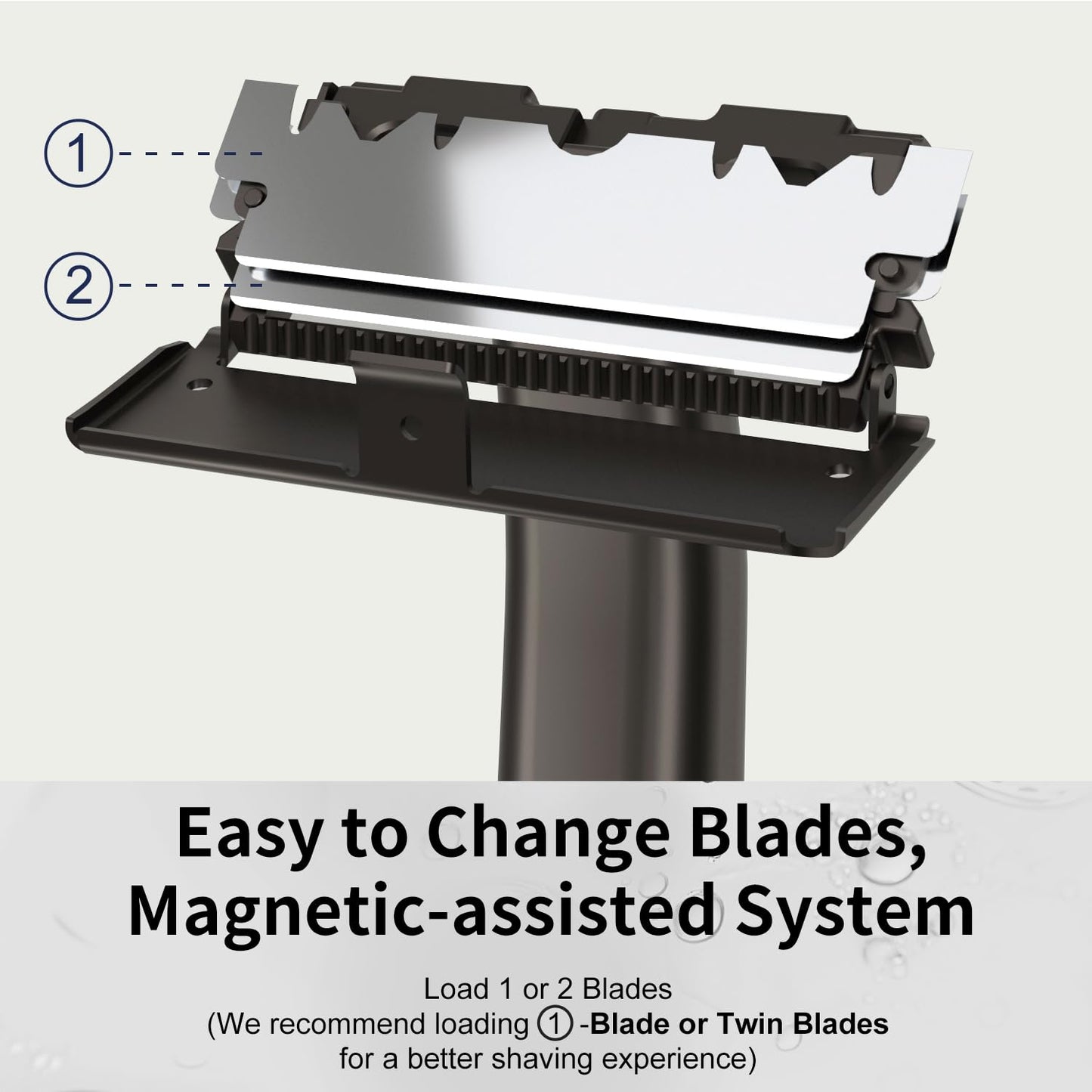 Razors for Men, Dual-Blade Safety Razor with Pivoting Head, Reusable Metal Shaving Razor, with 10 Double Edge Blades, Smooth Close Shave, Matte Black