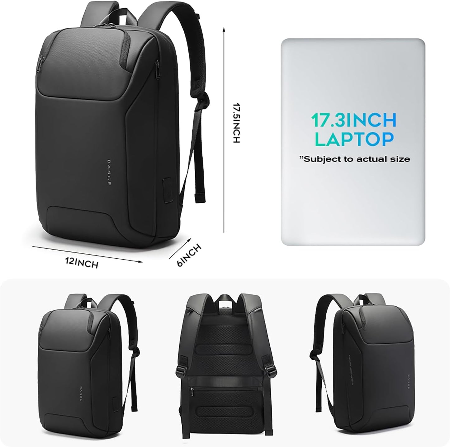 Business Laptop Backpack for Men,Women，15.6 Inch Water Resistant Travel smart Laptop Backpack Carry On Backpack with USB Charging Port，Large Business Work Durable Computer Bag