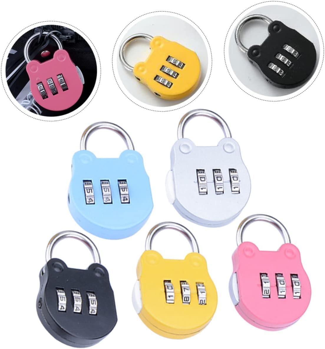 Zinc Alloy 3-Digit Combination Padlock - Resettable Code Lock for Travel,Backpack,Gym, School Lockers, Luggage, Small Portable Number Lock, Security Password Lock for Suitcase and Bags - Blue