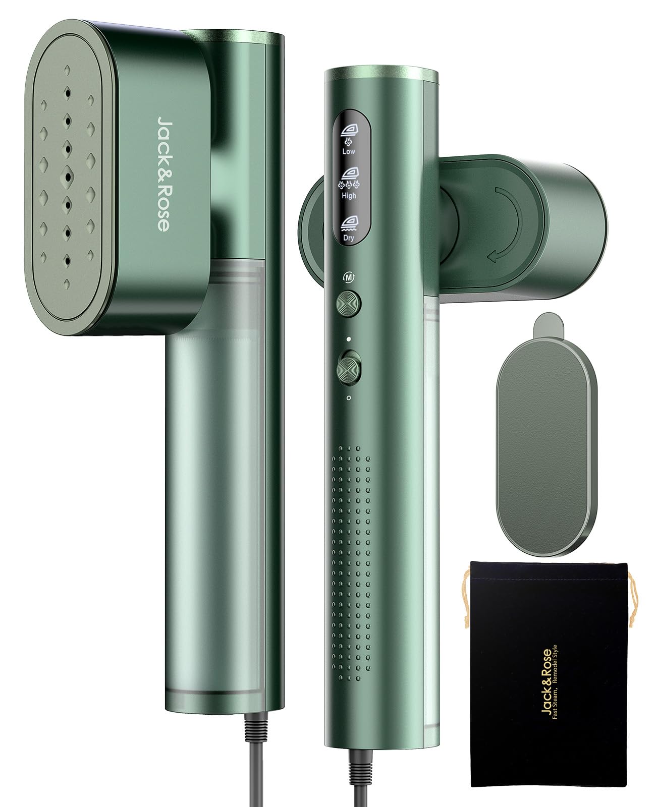 Jack ＆ Rose Travel Steamer for Clothes,100-220V Portable Iron,15s Heat Up,Steamer ＆ Iron 2 In 1