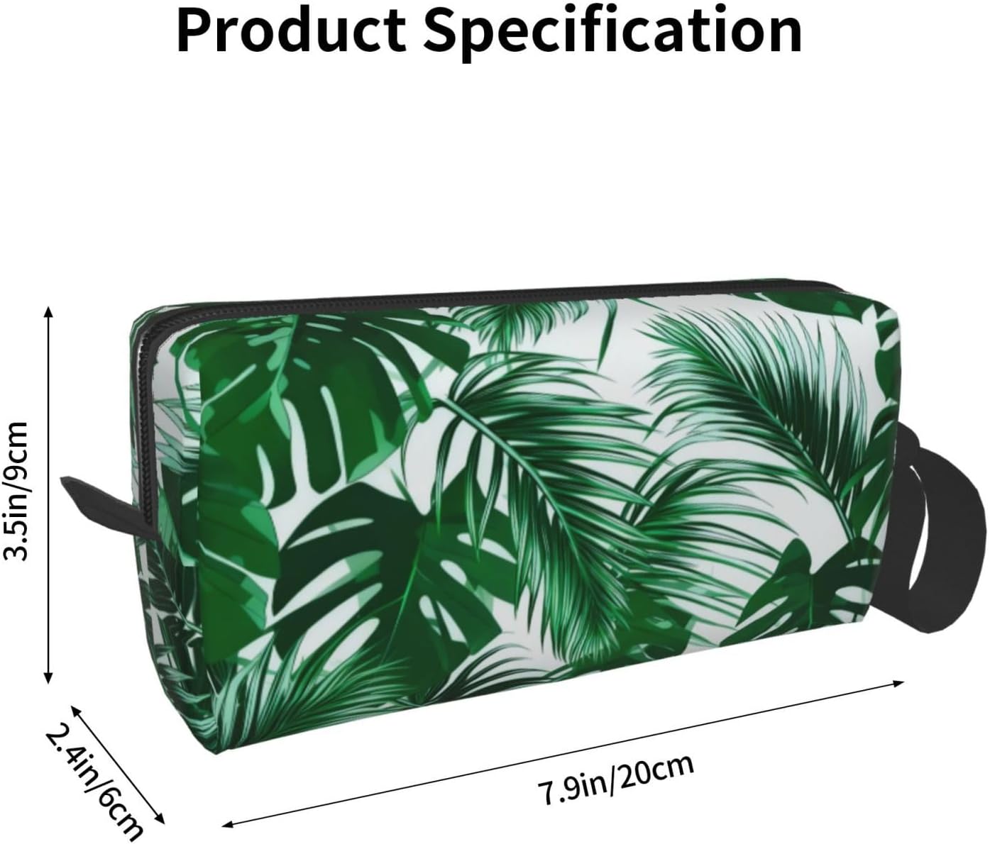 Tropical Monstera & Palm Leaf Makeup Bag Small Organizer Small Travel Cosmetic Bags Compact Durable Oxford Fabric Multi-Purpose Storage Perfect for Travel, Gym, Daily Use