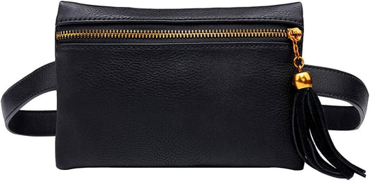 Goclothod Faux Leather Fanny Pack Women Waist Bag Small Purse Belt Bum Bag