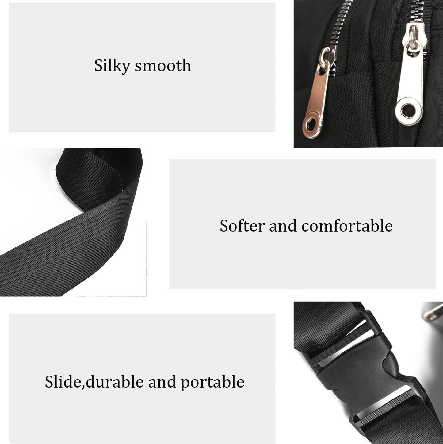 DAITET Crossbody Fanny Pack for Men&Women,Large Waist Bag & Hip Bum Bag with Adjustable Strap for Outdoors Workout Traveling Casual Running Hiking Cycling