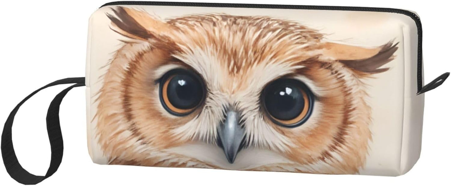 Owl Makeup Bag Small Compact & Durable Travel Cosmetic Bag Organizer Oxford Fabric Impact-Resistant Multi-Purpose Storage Perfect for Travel, Gym, Daily Use