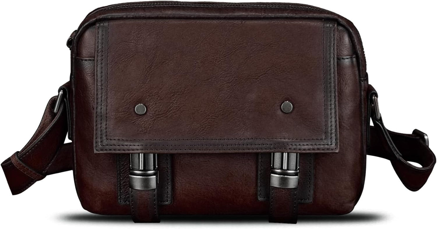 Genuine Leather Shoulder Bag Crossbody Bag for Men Vintage Real Leather Satchel for Men Messenger Bag for Work Travel