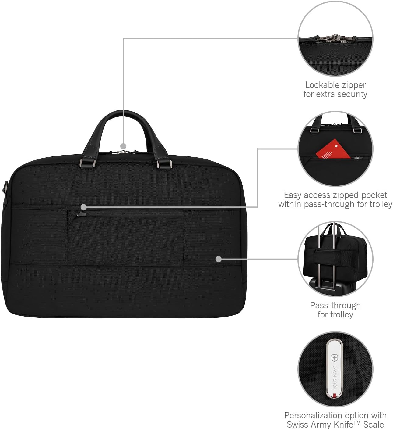 Victorinox Mythic, Weekender, Bag with 15.6" Laptop and 10’’ Tablet Compartment - Black
