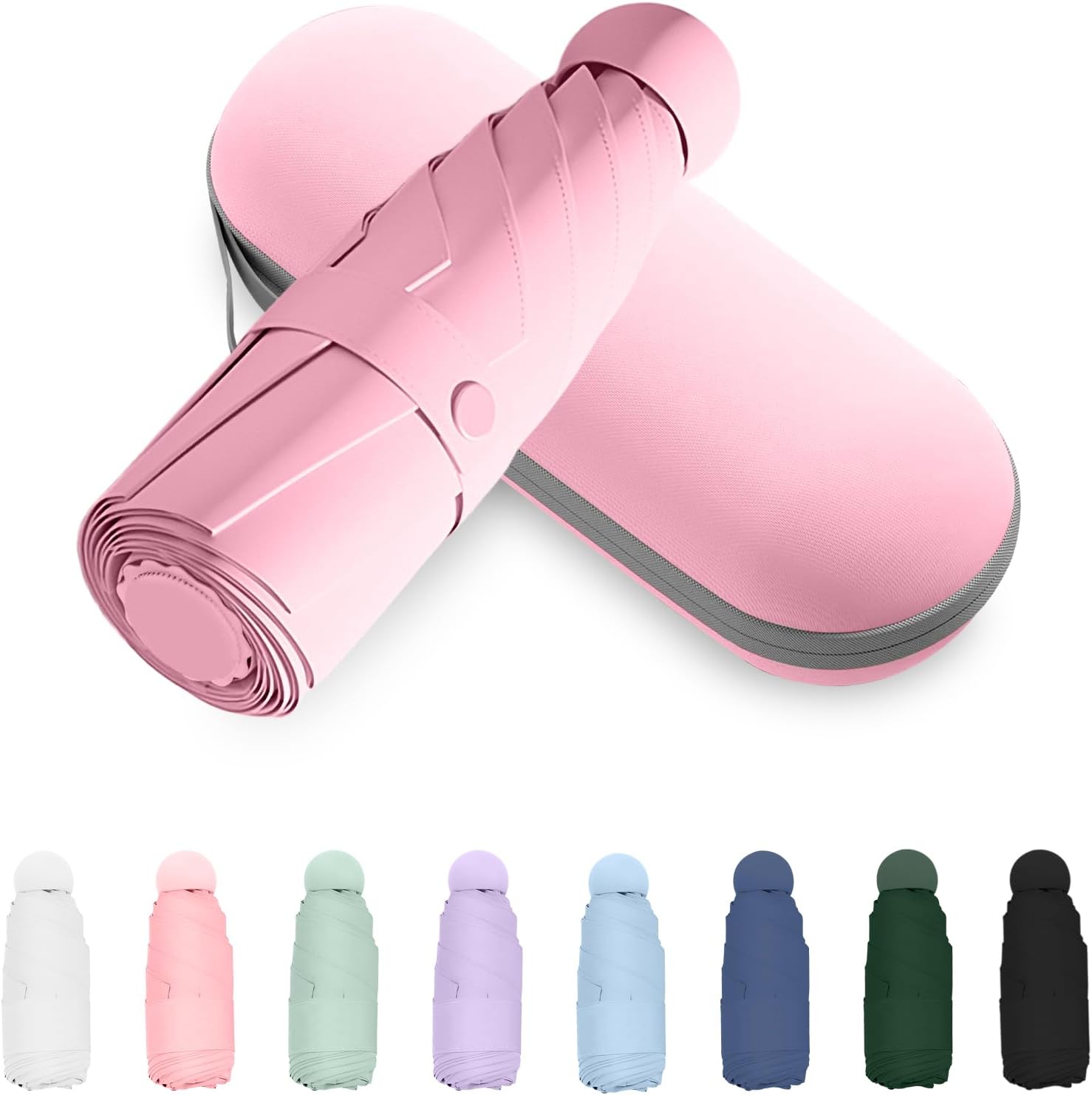 Compact Travel Umbrella, Small Pocket Mini Umbrella for Purse Wallet, UV Sun Rain Umbrellas for