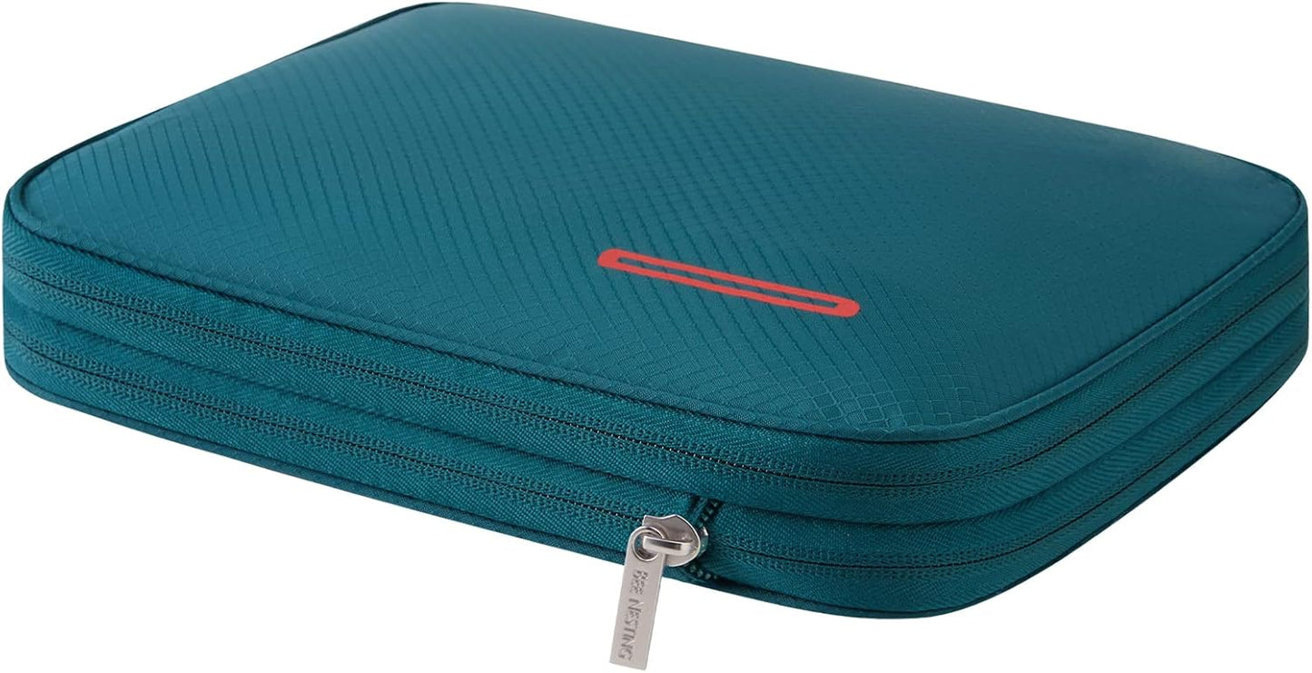 Bee Nesting BeeNesting Waterproof Compression Packing Cubes 5/6/8 sets, Large Travel Packing organizers for Carry on Luggage, 2 Sides Expandable Storage Bags (Dark Green, 4L)