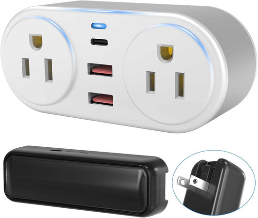 European Travel Plug Adapter & Power Bank – PD20W Fast Charger, CHUAFIUR US to Europe Plug Adapter with 2 Outlets 3 USB Charging Ports, PD 20W Fast Charger + 5000 mAh Power Bank, Traveling Essentials
