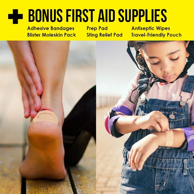 EVERLIT CARE Travel Essential Medicine First Aid Kit I Bonus Medical Supplies I TSA Compliant Mini