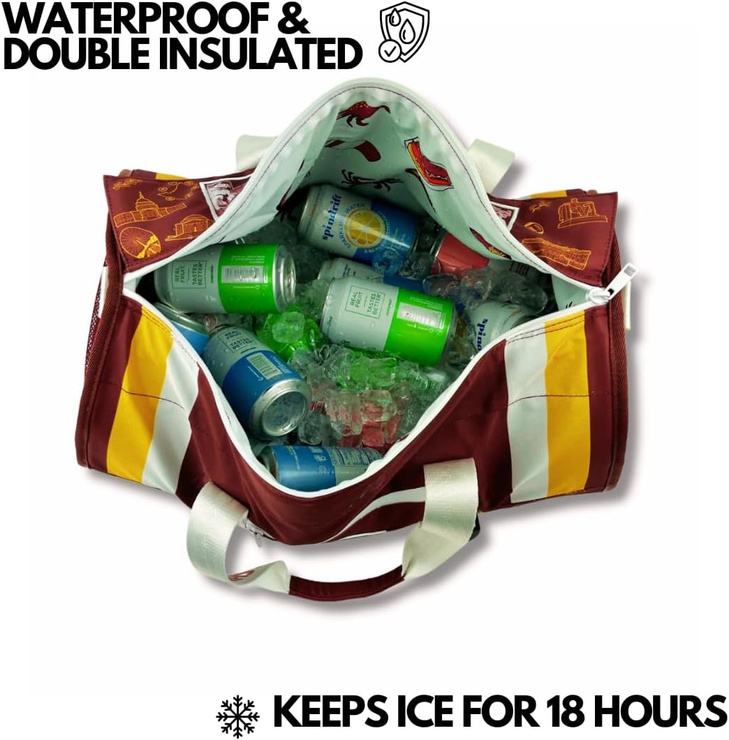 Varsity Cooler Washington Travel Party Duffel & Cooler – 30 Can Leakproof Insulated Tote Bag, Waterproof Soft compartment for Tailgating, Golf, Beach, Carry-On Luggage & Outdoor Sports