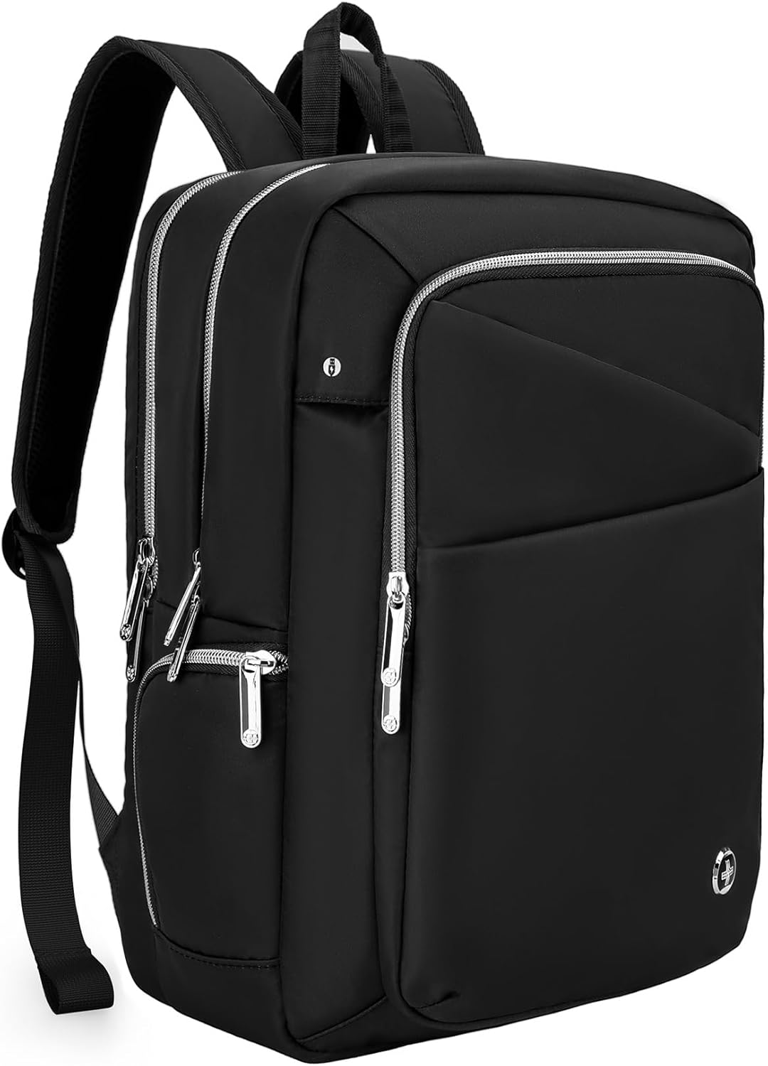 Swissdigital Design Laptop Backpack for Women，Travel Backpack with USB Charging Port，Fits 15.6 Inch School Computer Backpacks for Work Business,Platinum | KATY ROSE