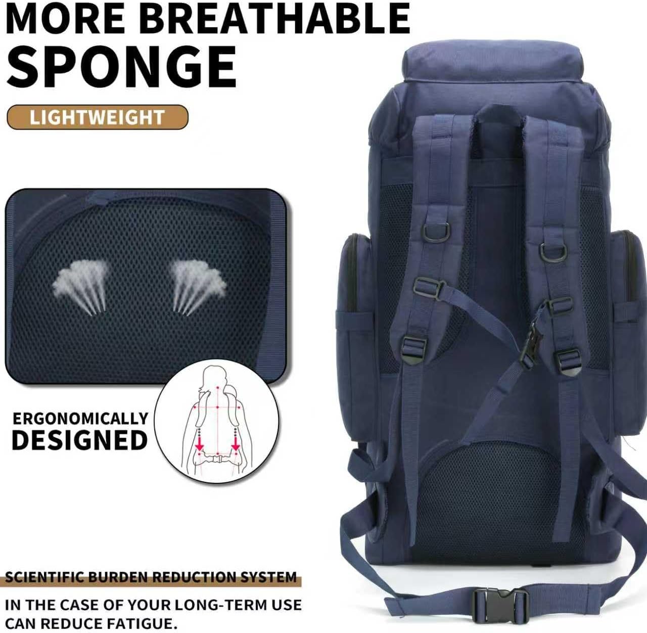 Hiking Backpack for Men 70L/100L Camping Backpack Military Rucksack Molle 3 Days Assault Pack for