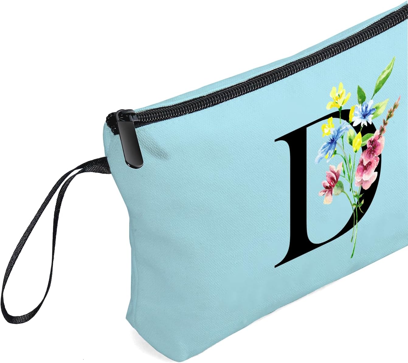 Women Birthday Maid of Honor Monogrammed Gifts for Bride Bridesmaid Sister Friend Her Teacher Makeup Cosmetic Bag with Mirror Mothers Day Christmas Graduation D