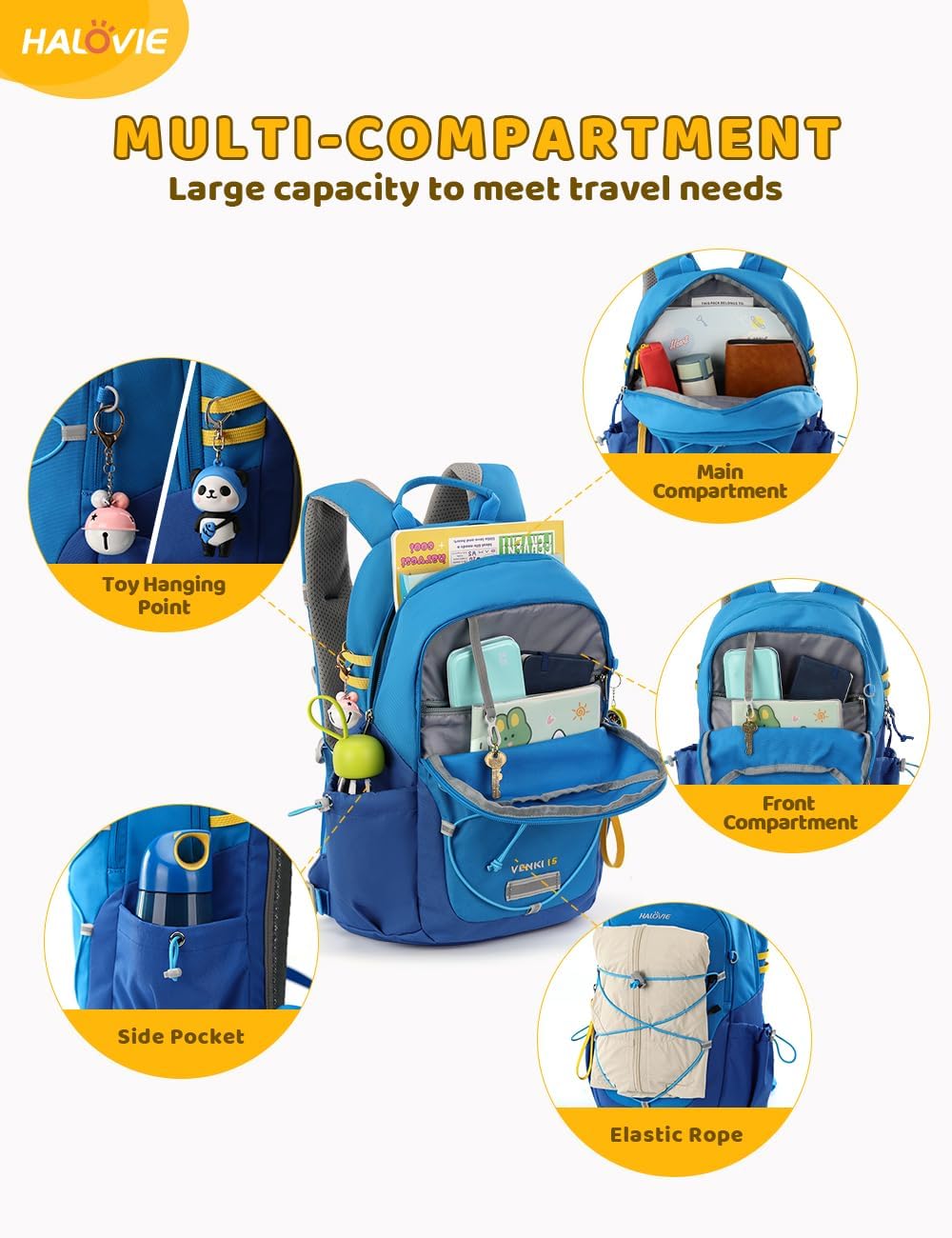 HALOVIE Kids Backpack Small Travel Backpacks Preschool Backpack Outdoor School Backpack Kindergarden Boys Girls
