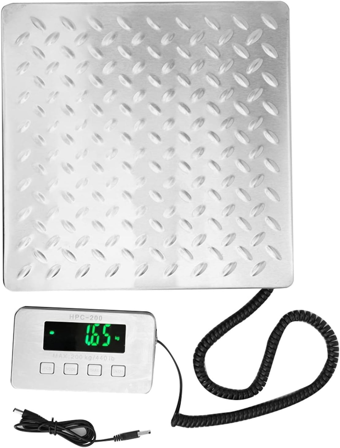 EVTSCAN 200kg / 0.05kg Stainless Steel Double Range Express Luggage Baggage Weighing Electronic Scale