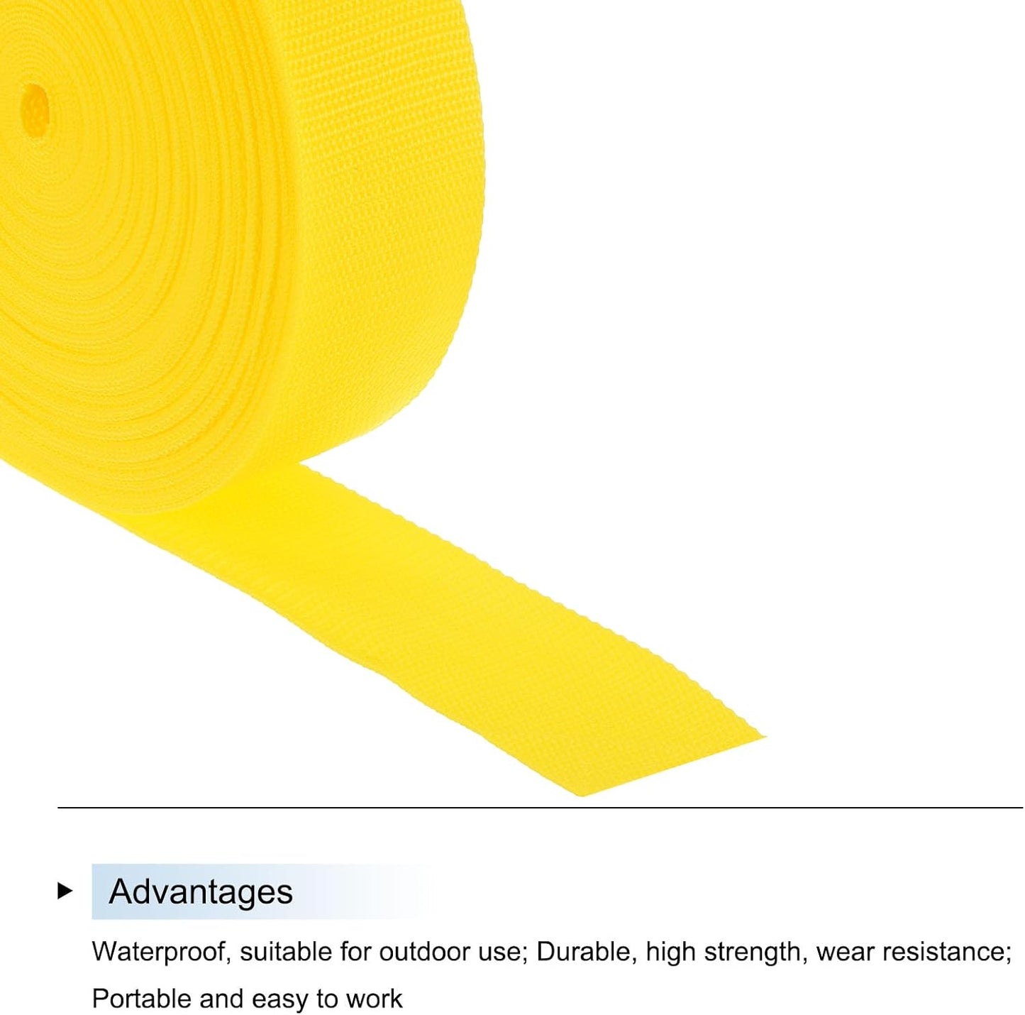 MECCANIXITY Lightweight Polypropylene Webbing Strap 2" 25 Yard Backpack Strapping Band Lemon Yellow for Outdoor Luggage Cargo Straps