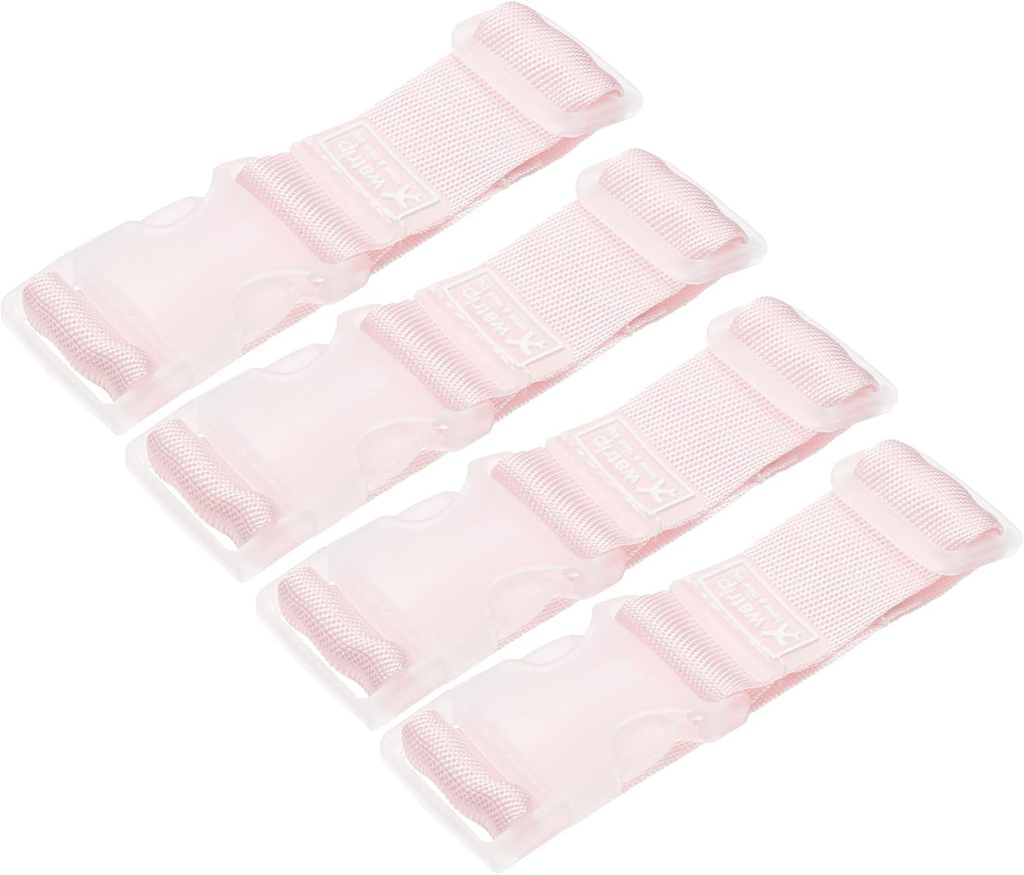 uxcell 4Pcs Add A Bag Luggage Strap, 4-12 Inch Adjustable Suitcase Belt Travel Accessories, Luggage Connector for Carry-on Baggage, Pink