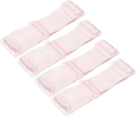uxcell 4Pcs Add A Bag Luggage Strap, 4-12 Inch Adjustable Suitcase Belt Travel Accessories, Luggage Connector for Carry-on Baggage, Pink