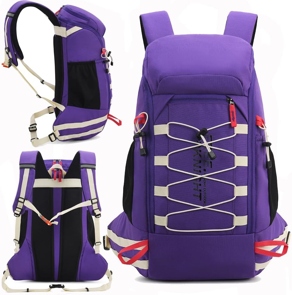 Bseash 40L Waterproof Hiking Camping Backpack with Rain Cover, Outdoor Sport Travel Daypack