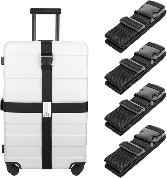 Luxebell Luggage Straps Suitcases Belt TSA Approved Travel Essentials Accessories Gift for Carry on Bag 6.56 ft 4 Pack